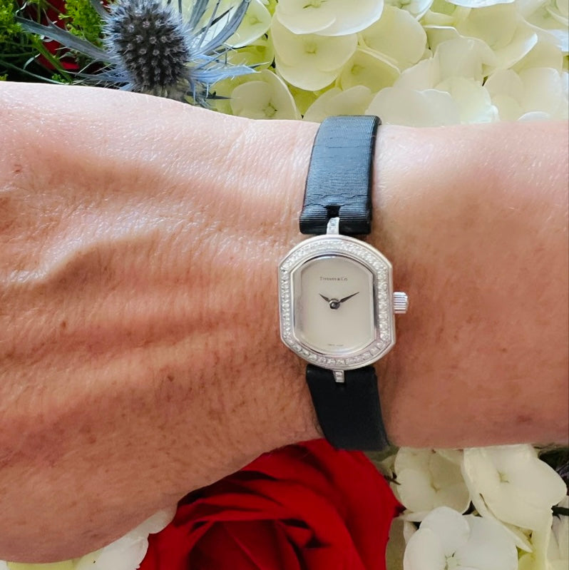 Tiffany & Co. Ladies Diamond & 18k White Gold Wristwatch
