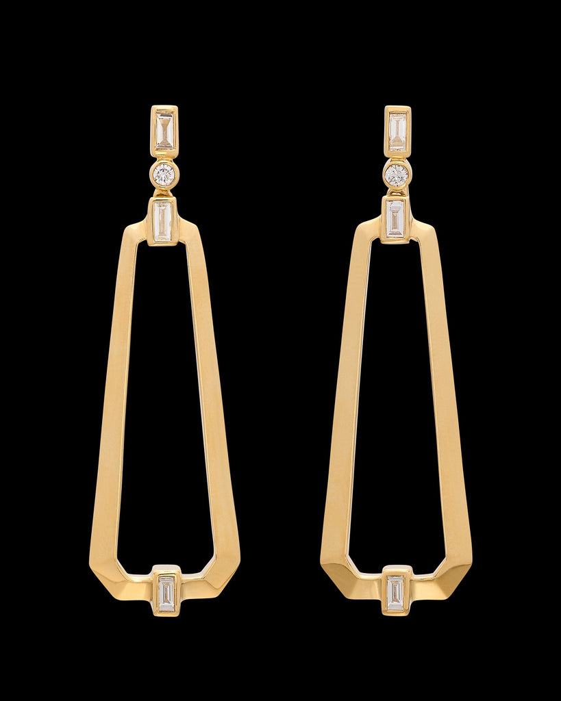 Maria Canale Diamond & 18k Gold Narrow Trapezoid Earrings