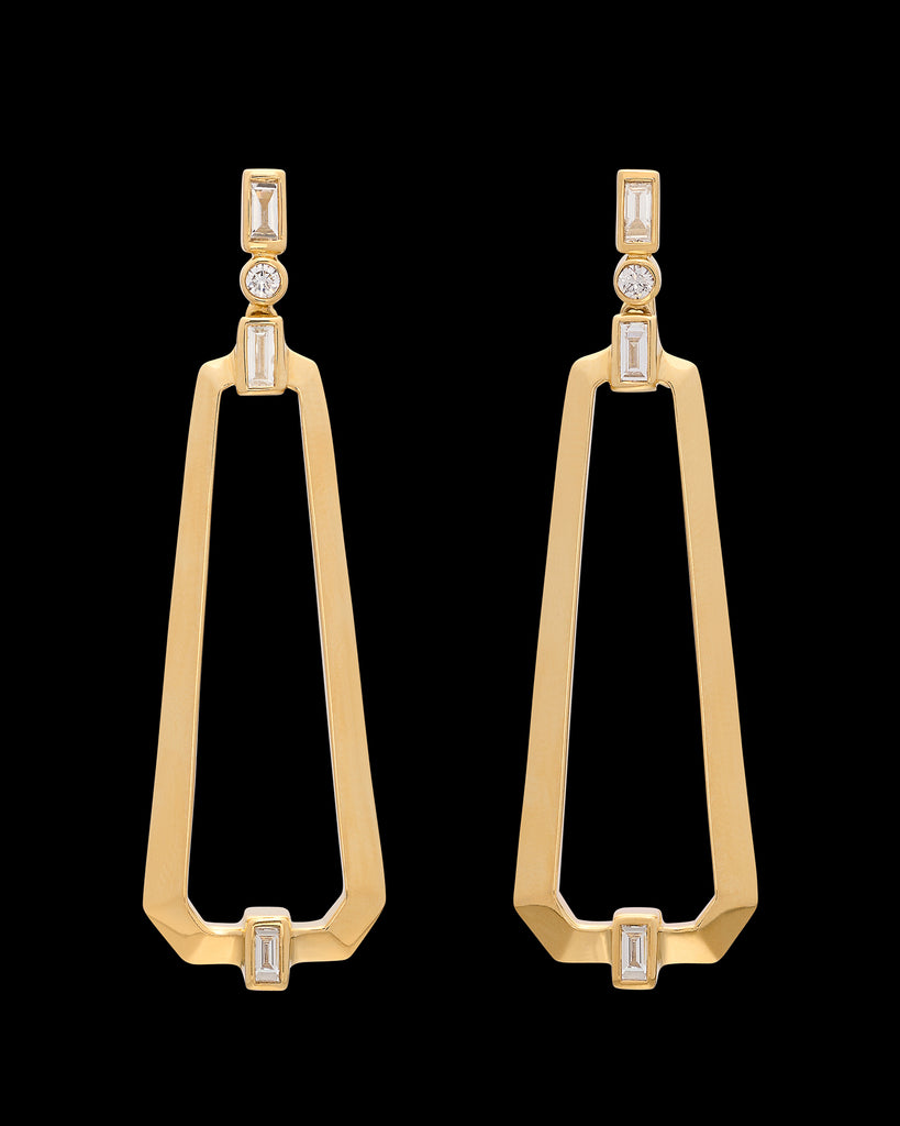 Maria Canale Diamond & 18k Gold Narrow Trapezoid Earrings