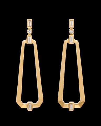 Maria Canale Diamond & 18k Gold Narrow Trapezoid Earrings
