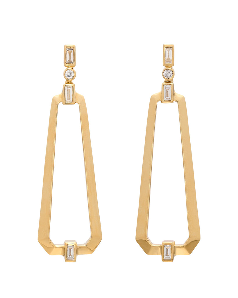 Maria Canale Diamond & 18k Gold Narrow Trapezoid Earrings