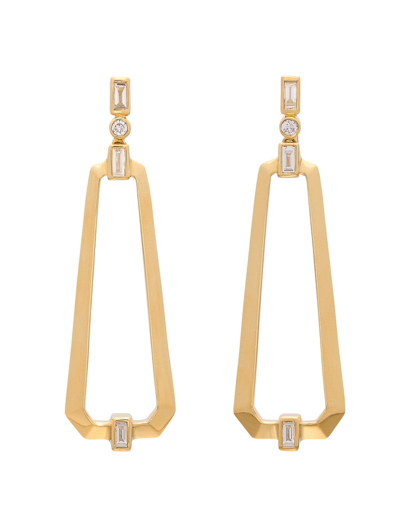 Maria Canale Diamond & 18k Gold Narrow Trapezoid Earrings