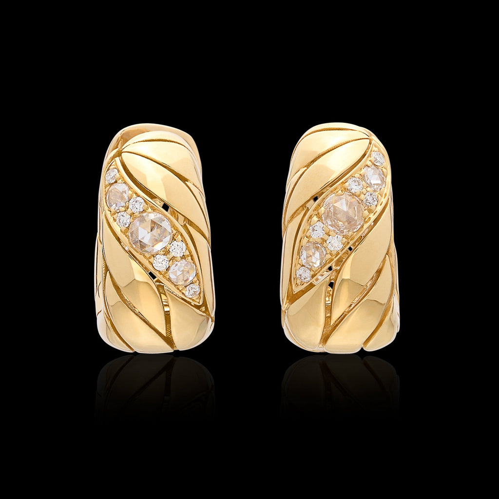 Maria Canale Petal Diamond & 18k Gold Huggie Hoop Earrings
