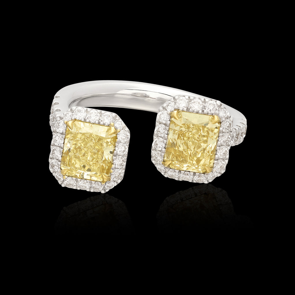 Salavetti Toi Et Moi Yellow Diamond Ring