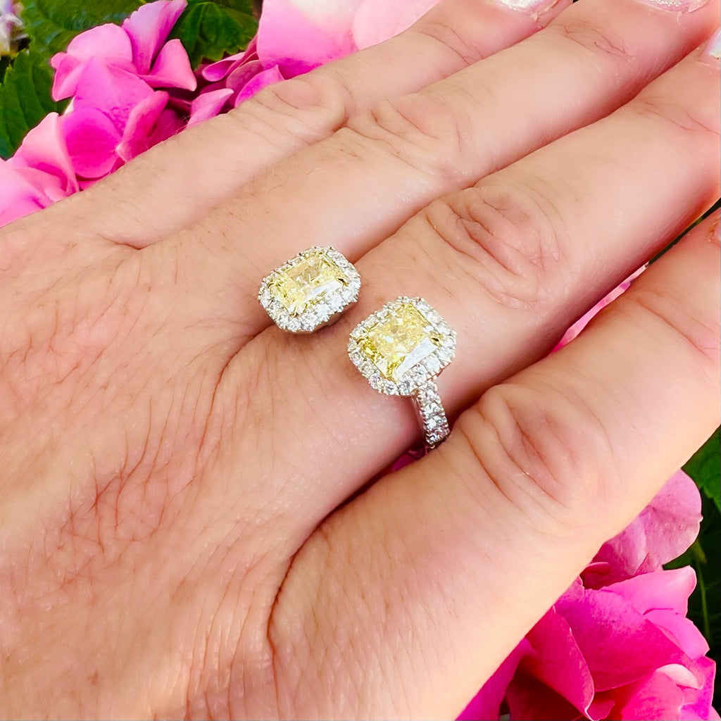 Salavetti Toi Et Moi Yellow Diamond Ring