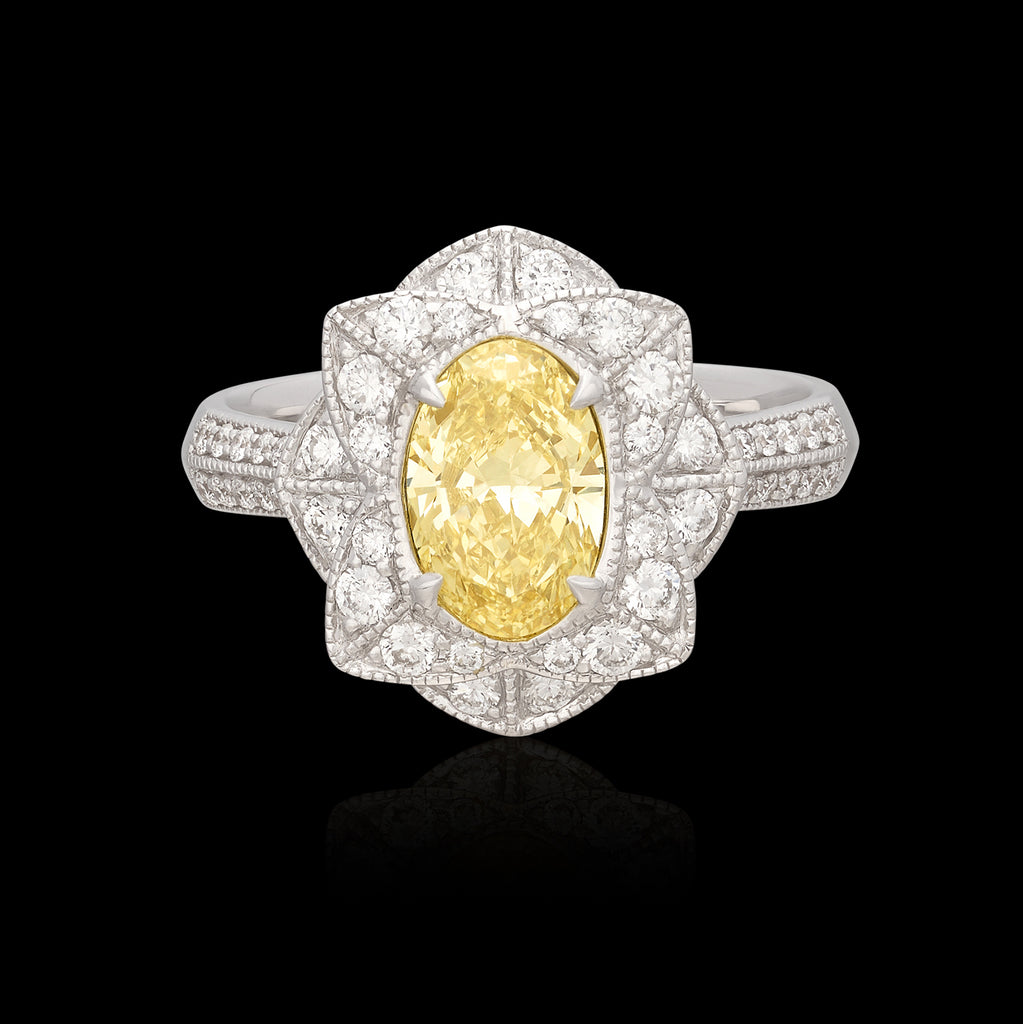 Salavetti Fancy Yellow 1.35-ct. Oval Diamond Ring