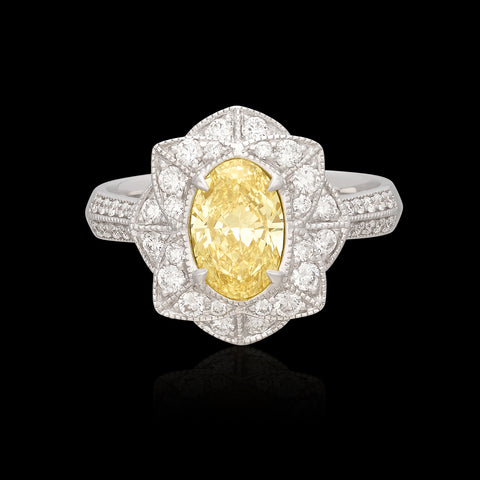 Salavetti Fancy Yellow 1.35-ct. Oval Diamond Ring