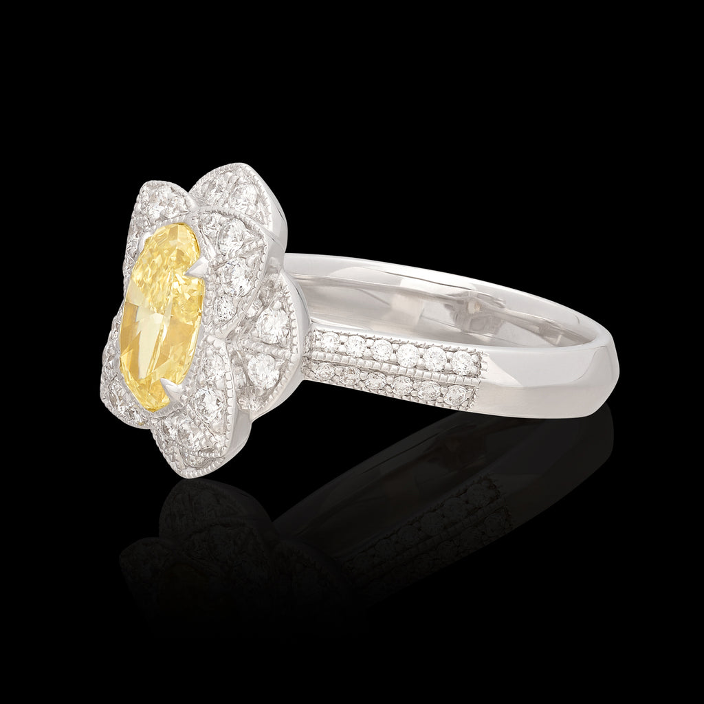 Salavetti Fancy Yellow 1.35-ct. Oval Diamond Ring
