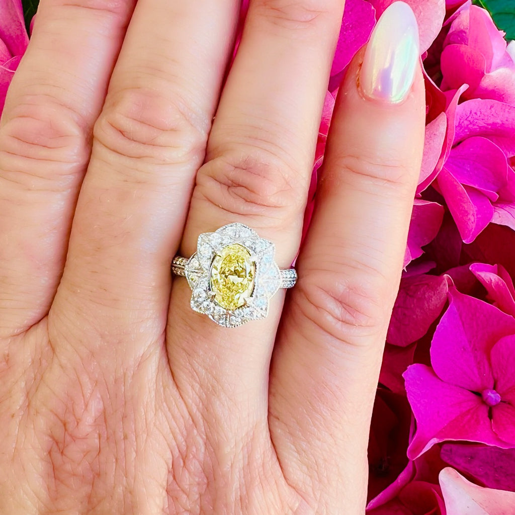 Salavetti Fancy Yellow 1.35-ct. Oval Diamond Ring