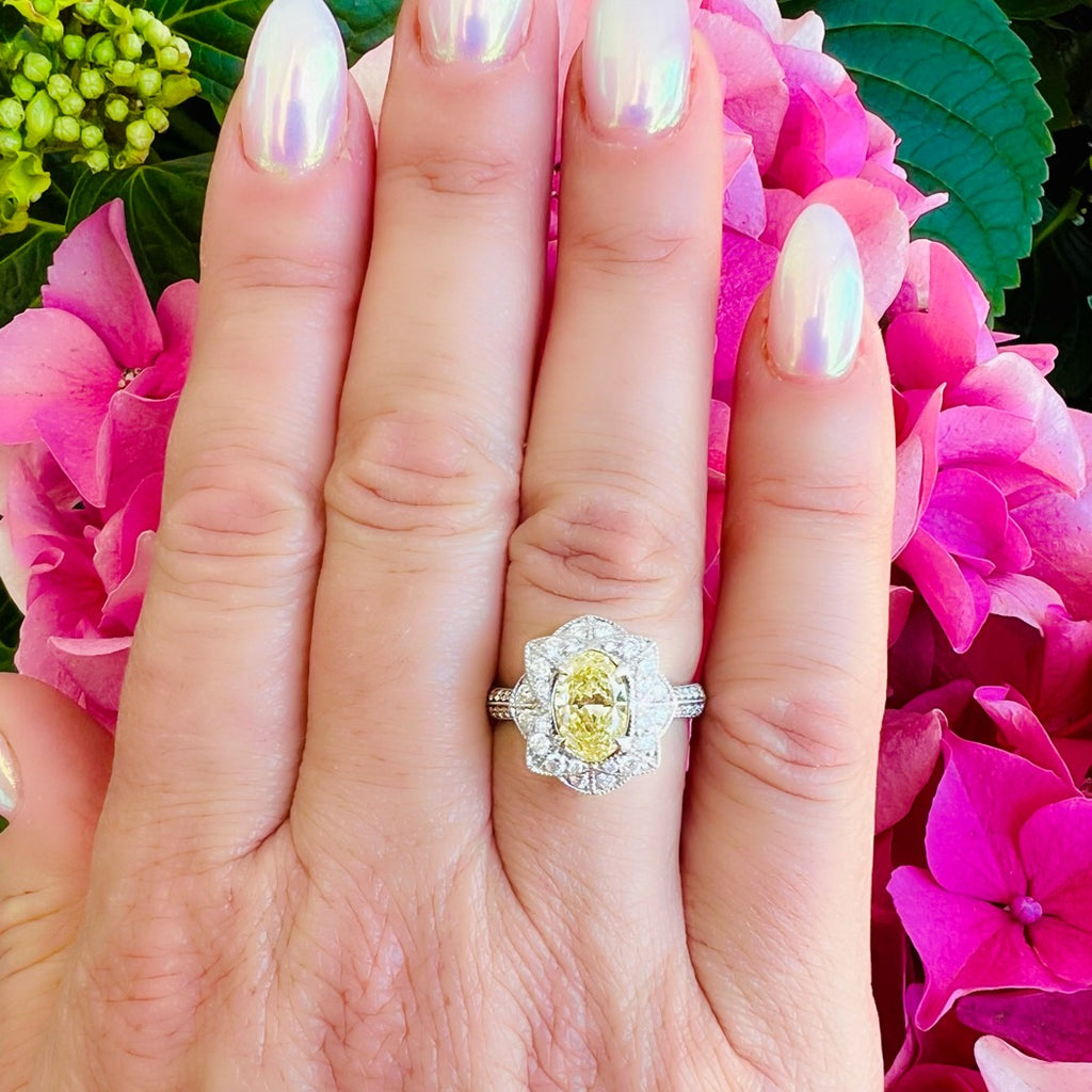 Salavetti Fancy Yellow 1.35-ct. Oval Diamond Ring