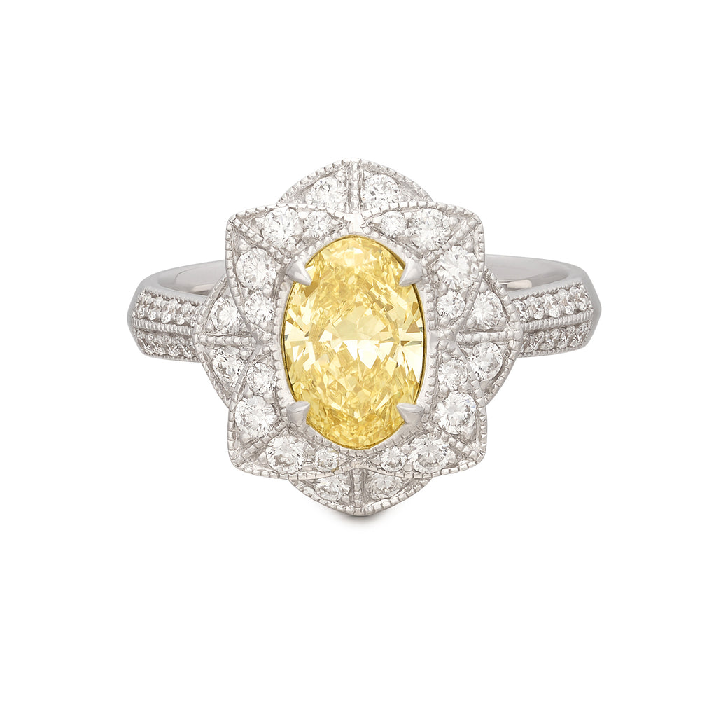 Salavetti Fancy Yellow 1.35-ct. Oval Diamond Ring
