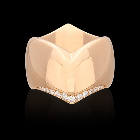 Pasquale Bruni Diamond & 18k Rose Gold Ring, Italy