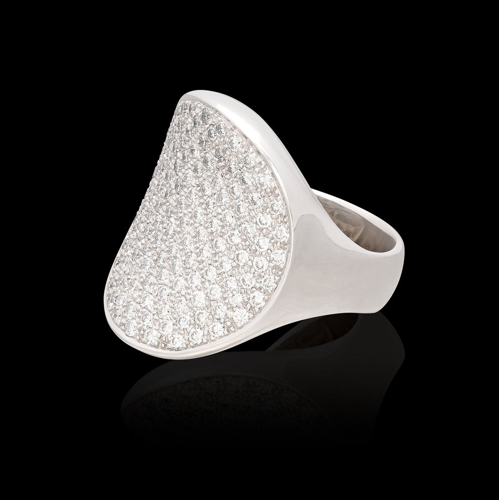 H. Krieger Diamond & 18k White Gold Ring