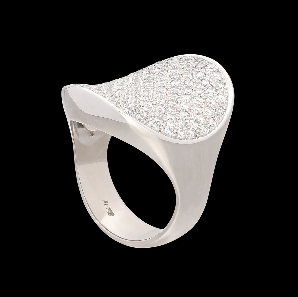H. Krieger Diamond & 18k White Gold Ring