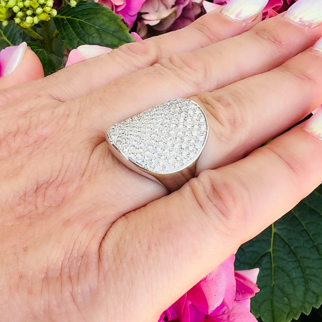 H. Krieger Diamond & 18k White Gold Ring