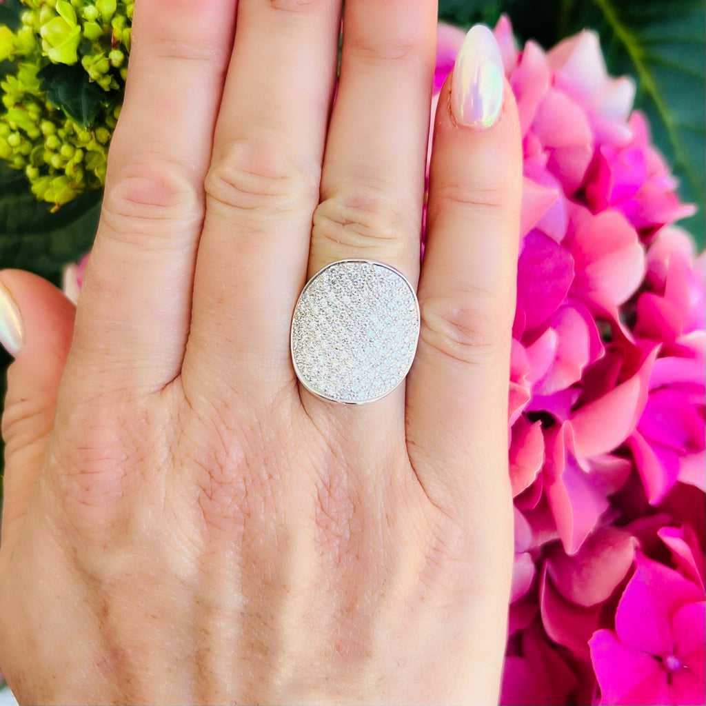 H. Krieger Diamond & 18k White Gold Ring