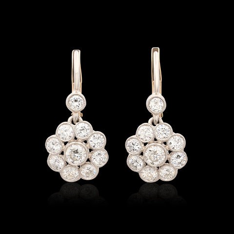 Timeless Diamond Platinum & 18k Gold Drop Earrings