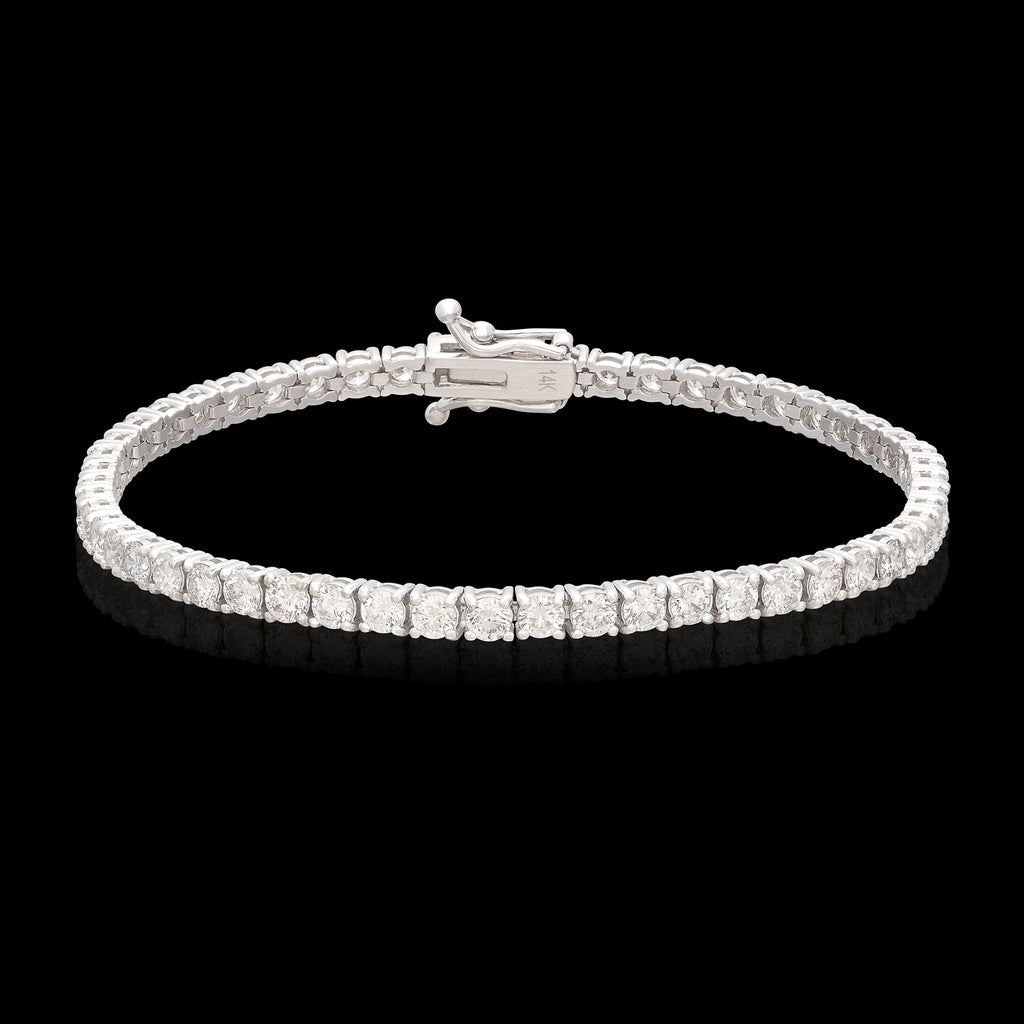 5.50 carat Diamond White Gold Line Bracelet