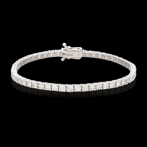 5.50 carat Diamond White Gold Line Bracelet