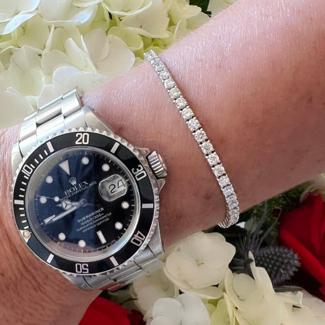 5.50 carat Diamond White Gold Line Bracelet