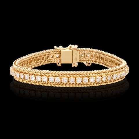 Vintage Yellow Gold Diamond Line Bracelet