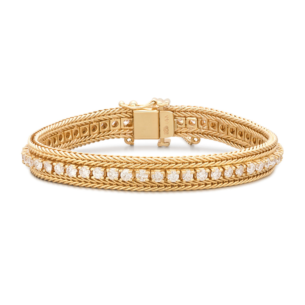 Vintage Yellow Gold Diamond Line Bracelet