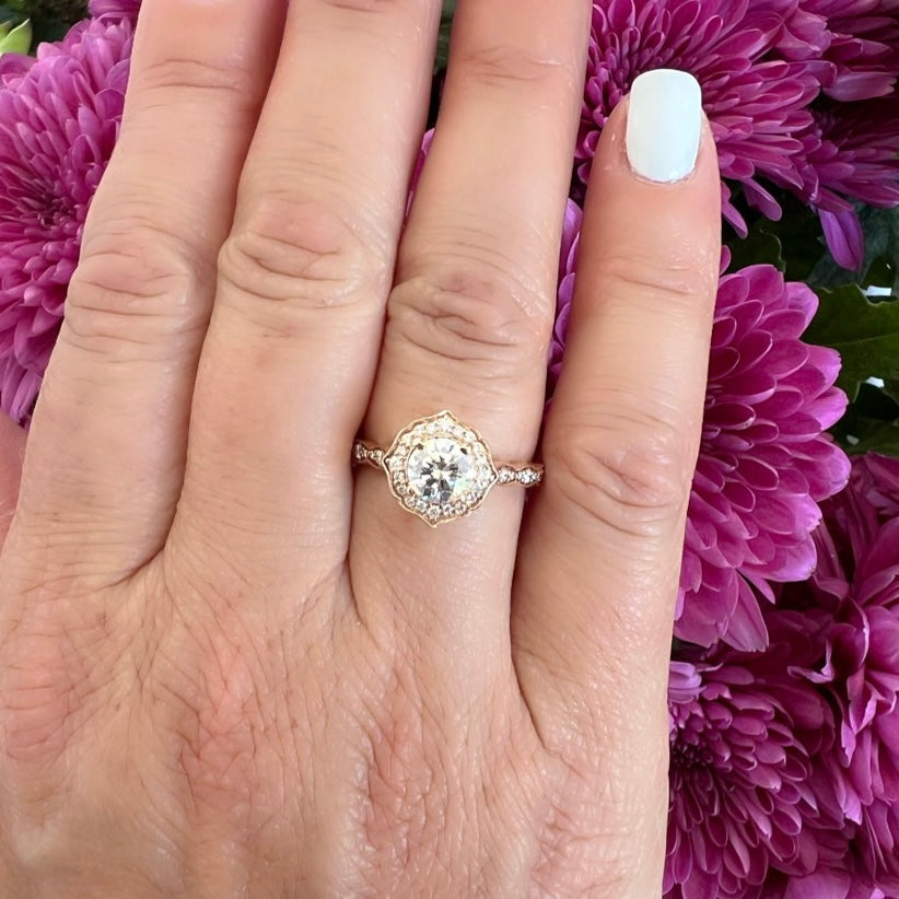 GIA Rose Gold Diamond Engagement Ring