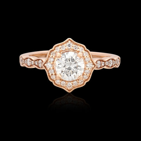 GIA Rose Gold Diamond Engagement Ring