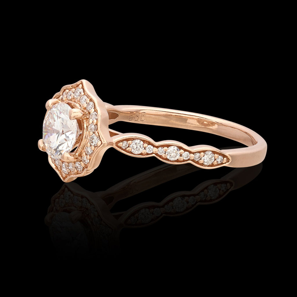 GIA Rose Gold Diamond Engagement Ring