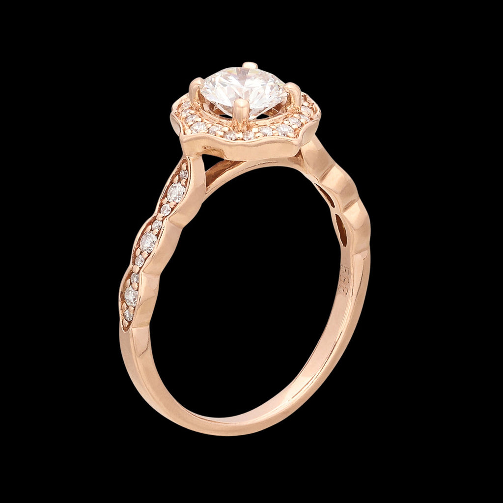GIA Rose Gold Diamond Engagement Ring