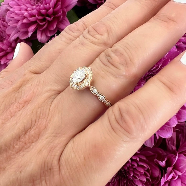 GIA Rose Gold Diamond Engagement Ring