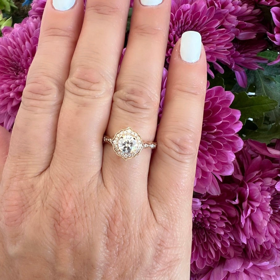 GIA Rose Gold Diamond Engagement Ring