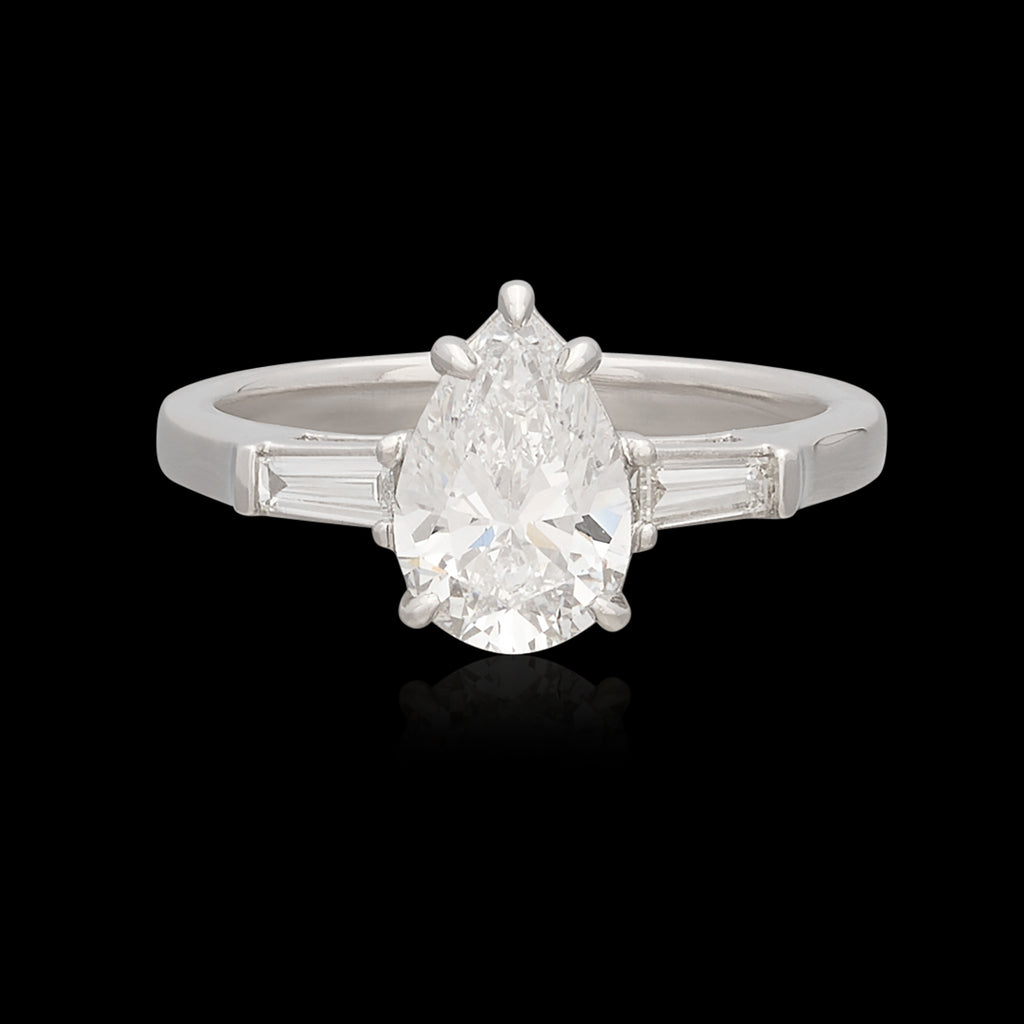 Incredible Platinum 1.50ct GIA D/Internally Flawless Pear Diamond Ring