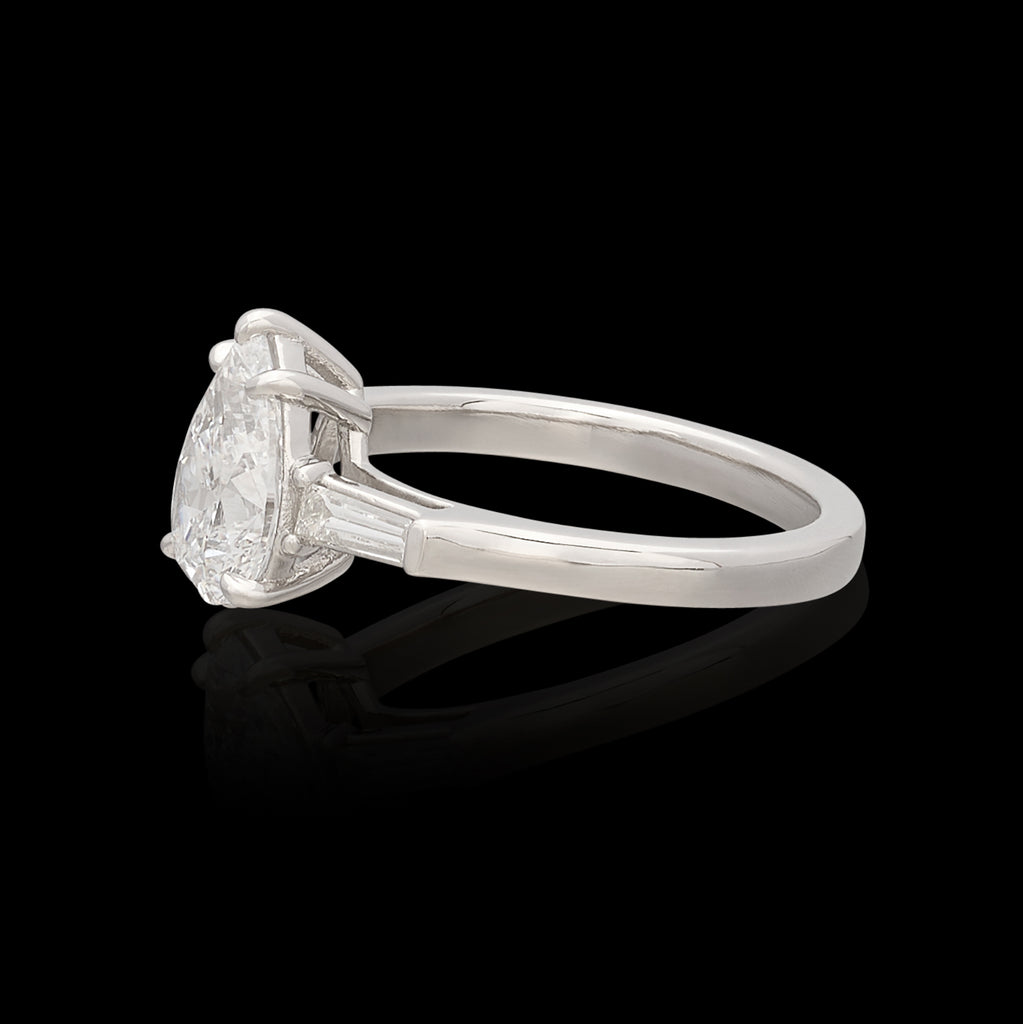 Incredible Platinum 1.50ct GIA D/Internally Flawless Pear Diamond Ring