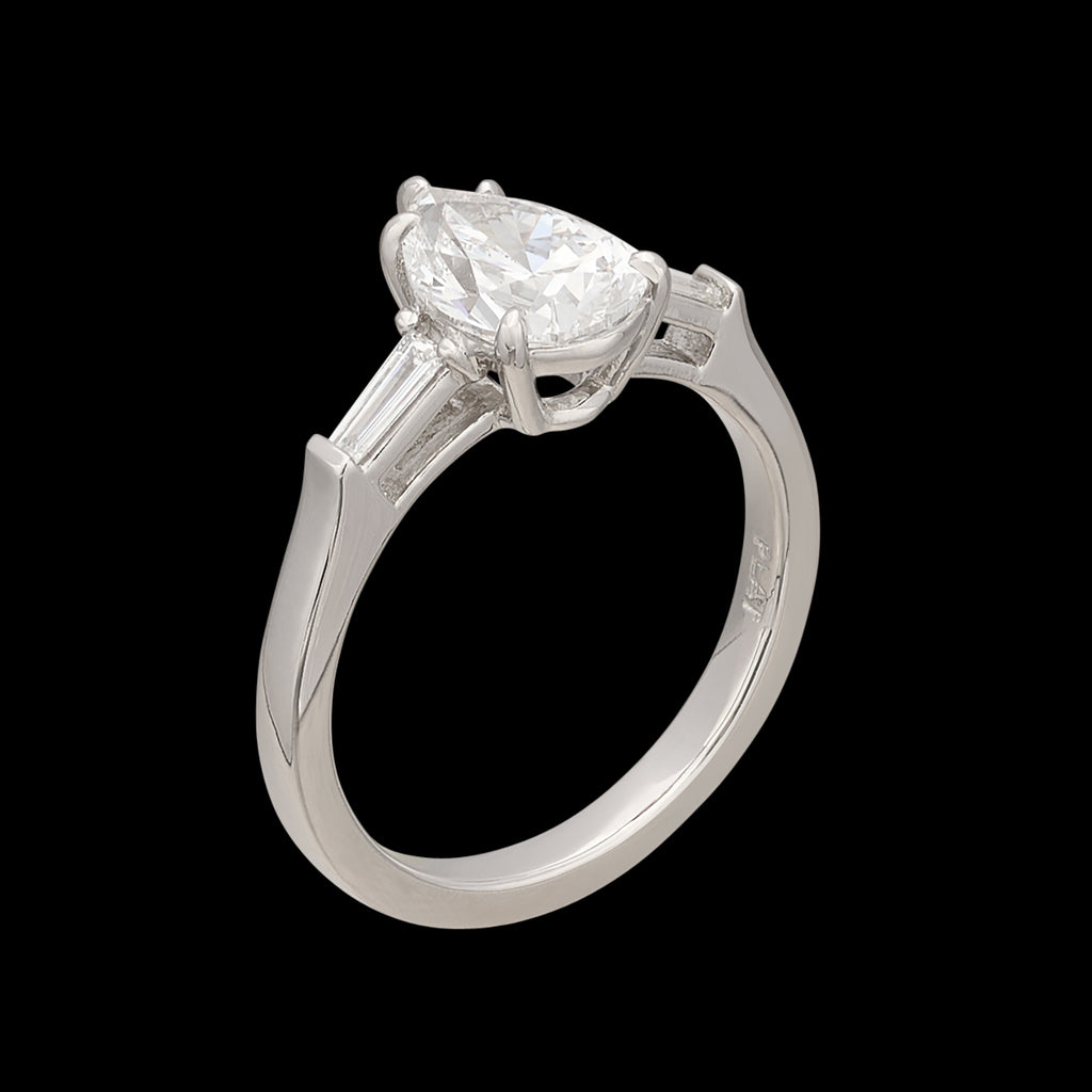 Incredible Platinum 1.50ct GIA D/Internally Flawless Pear Diamond Ring