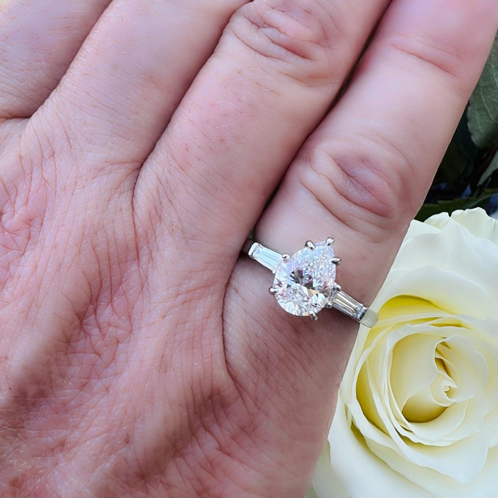 Incredible Platinum 1.50ct GIA D/Internally Flawless Pear Diamond Ring