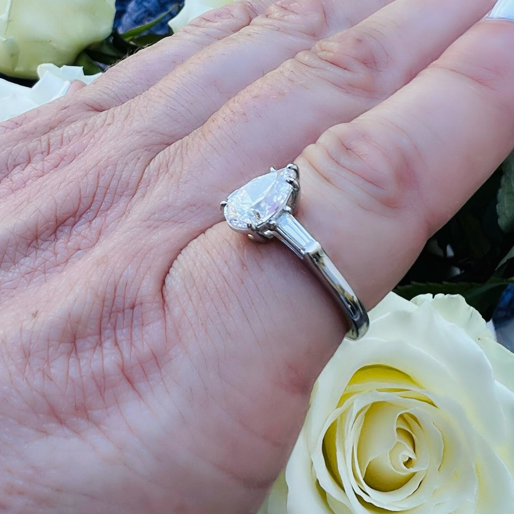 Incredible Platinum 1.50ct GIA D/Internally Flawless Pear Diamond Ring