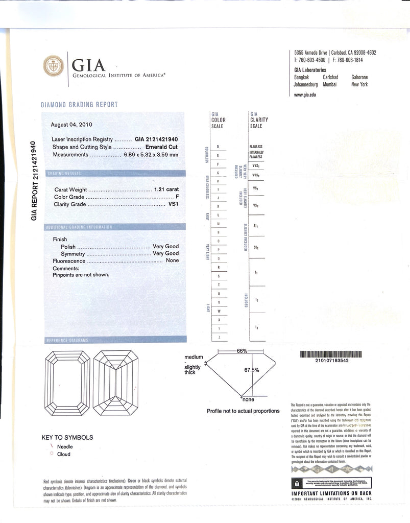Custom GIA 1.21ct Emerald Cut Diamond Ring