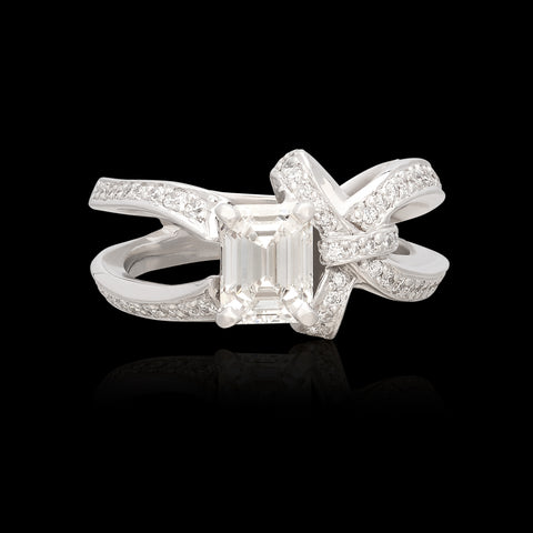 Custom GIA 1.21ct Emerald Cut Diamond Ring