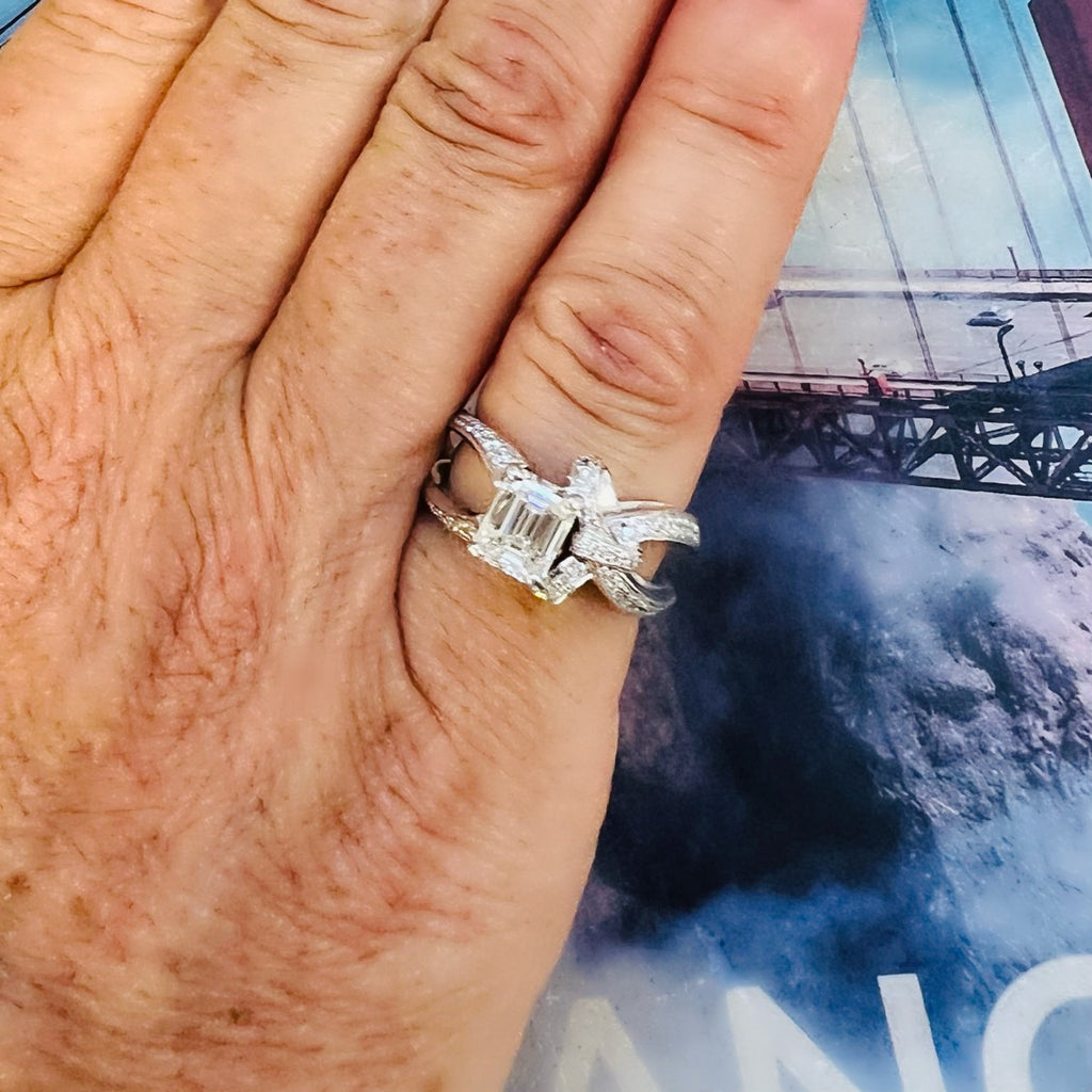 Custom GIA 1.21ct Emerald Cut Diamond Ring