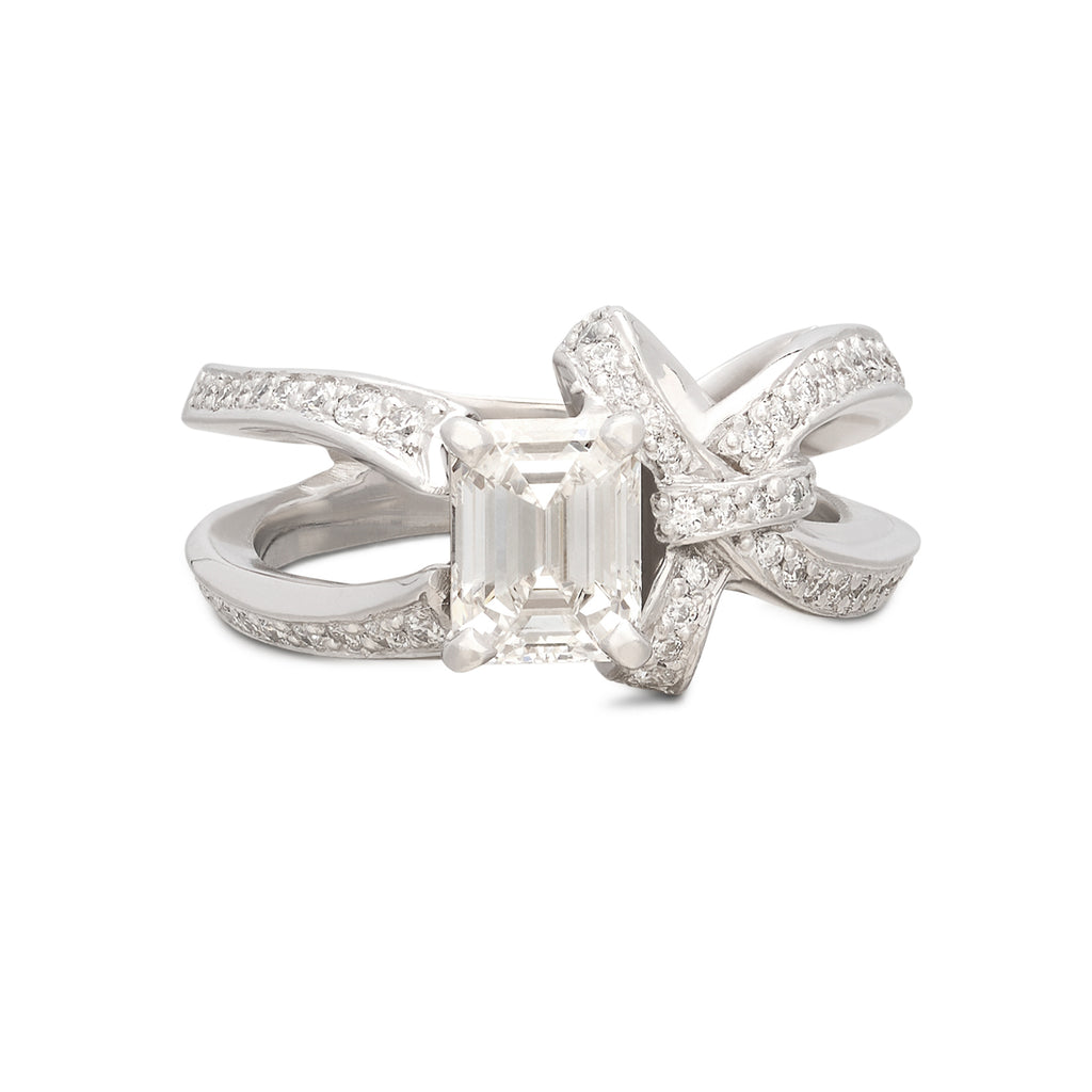Custom GIA 1.21ct Emerald Cut Diamond Ring