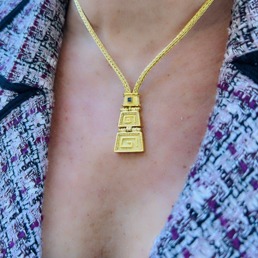 18kt Yellow Gold Greek Style Necklace