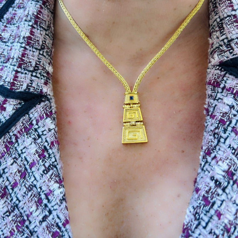 18kt Yellow Gold Greek Style Necklace