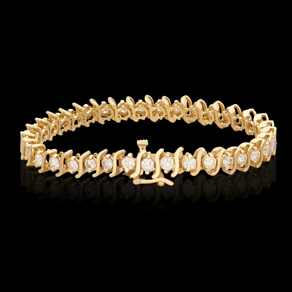 14 karat Yellow Gold Diamond Line Bracelet