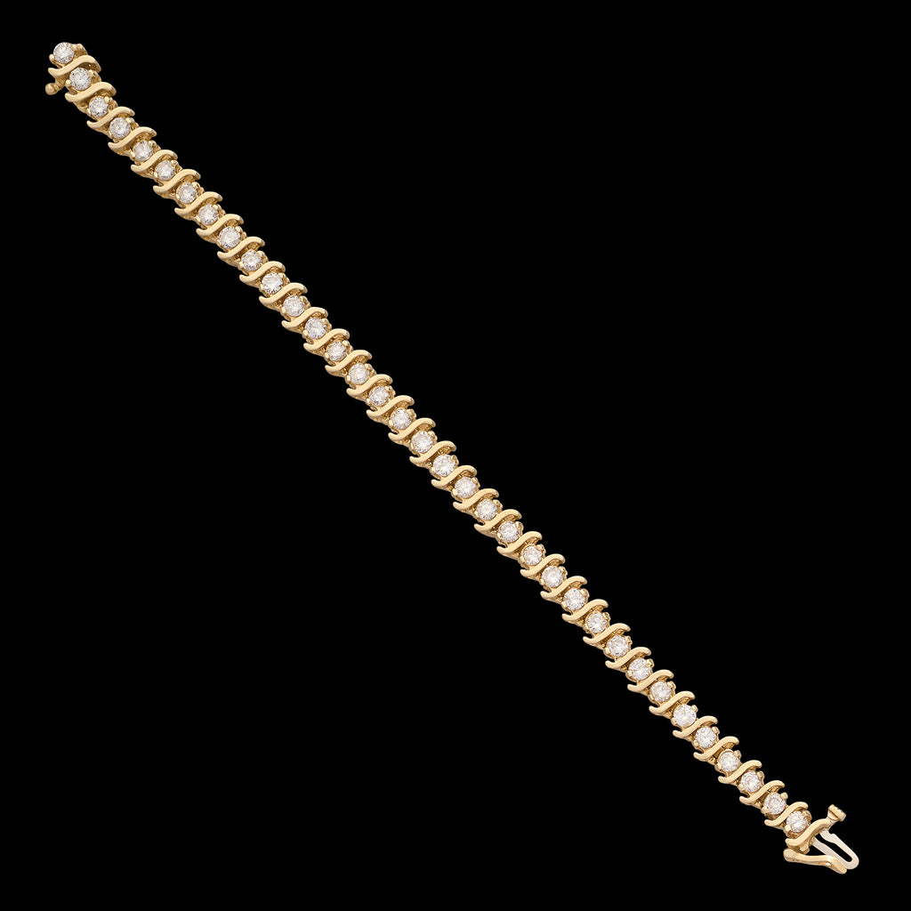 14 karat Yellow Gold Diamond Line Bracelet