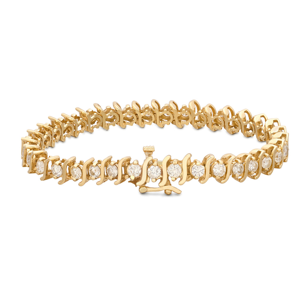 14 karat Yellow Gold Diamond Line Bracelet