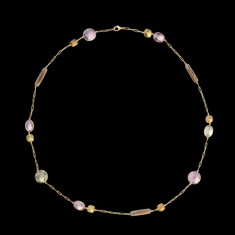 18 karat Yellow Gold & Semi-Precious Gemstone Necklace
