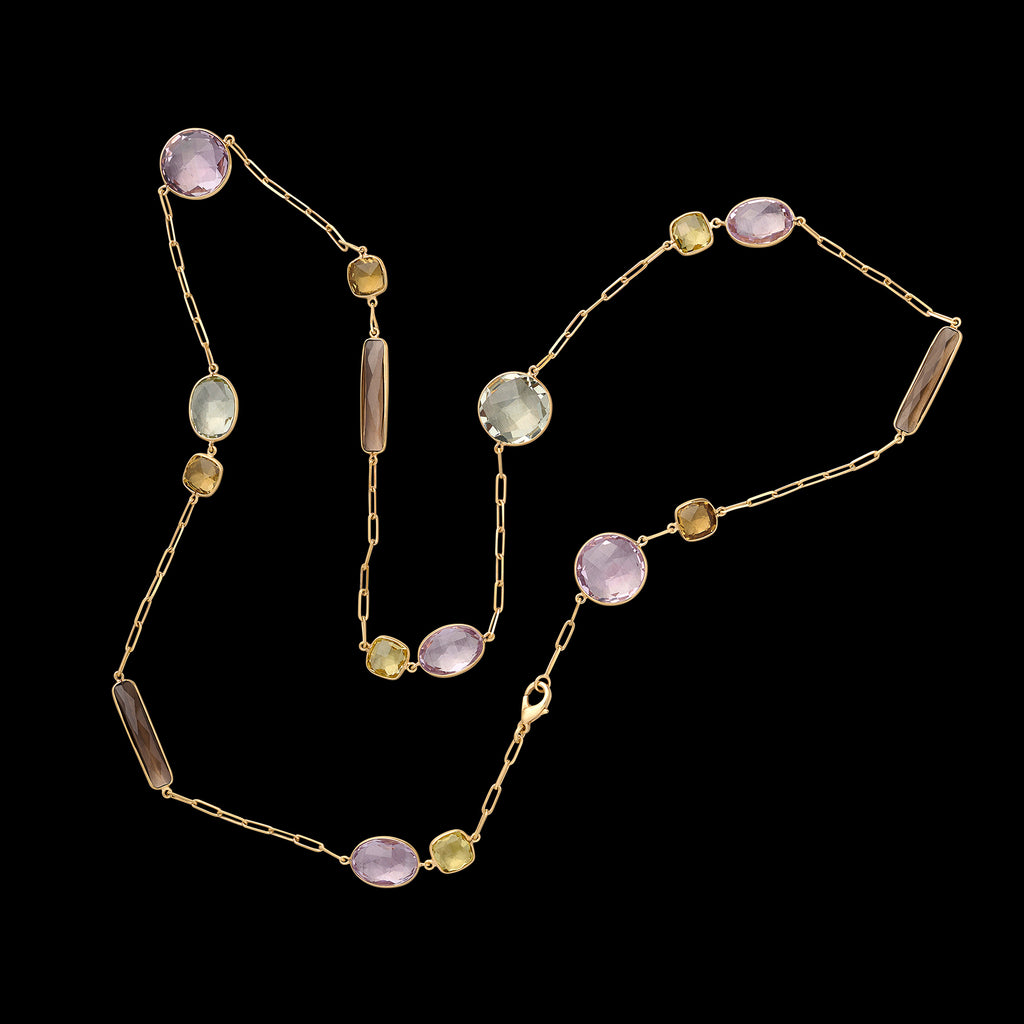 18 karat Yellow Gold & Semi-Precious Gemstone Necklace