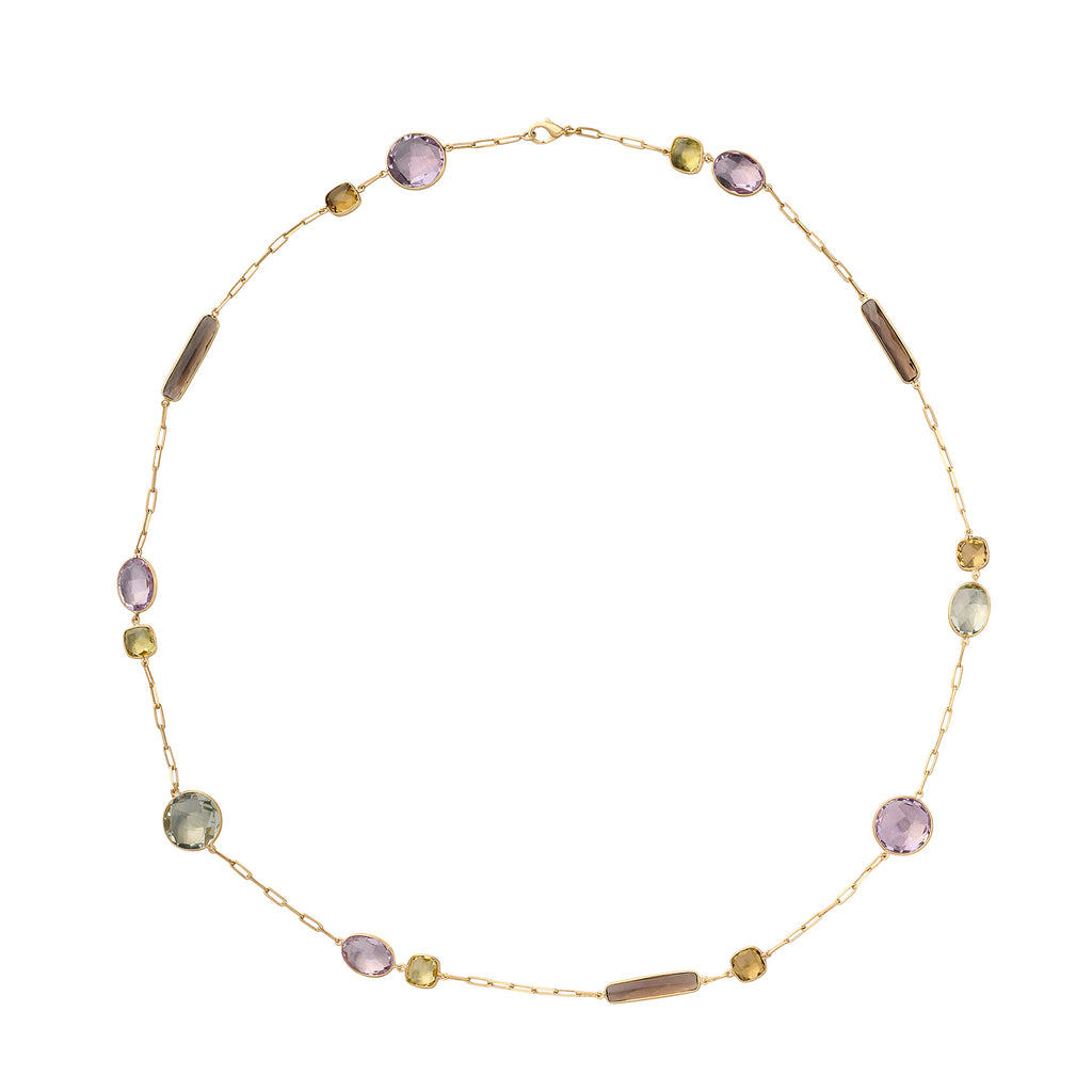 18 karat Yellow Gold & Semi-Precious Gemstone Necklace