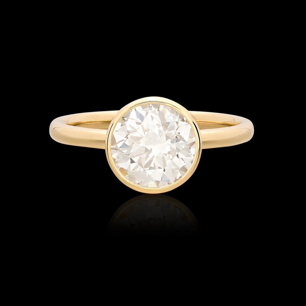Exceptional 2.04ct Old European Cut Yellow Gold Diamond Ring